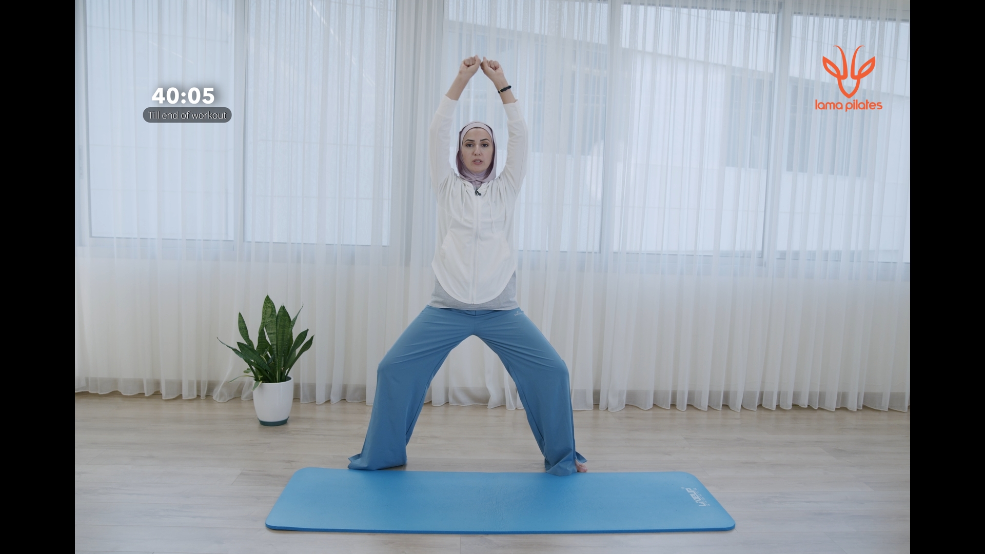 Lama teaching Pilates in episode 4
