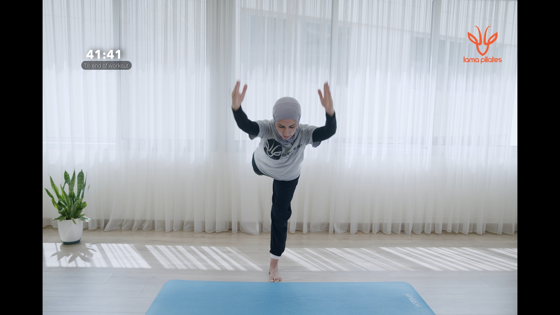 Lama teaching Pilates in episode 7
